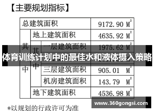 体育训练计划中的最佳水和液体摄入策略